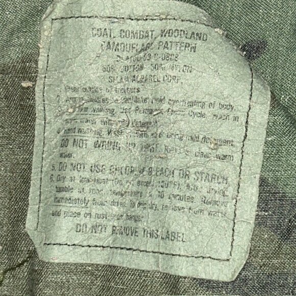 US Navy Woodland Camo Military Coat Mens Size Medium Combat Jacket - Picture 4 of 6